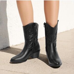Black Ankle Cowboy Boots